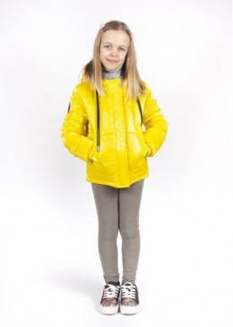 Happy Family жовта демісезонна куртка для дівчинки Galaxy